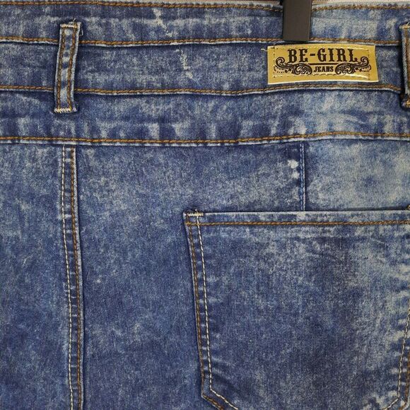 Be-Girl Skinny Jeans Plus Size 18 Distressed Acid Wash High-Rise Corset Waist - Picture 7 of 16